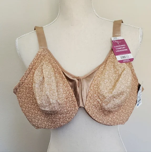 Olga Warens Women's Floral Tan Underwire Bra Size 42D - Picture 1 of 3